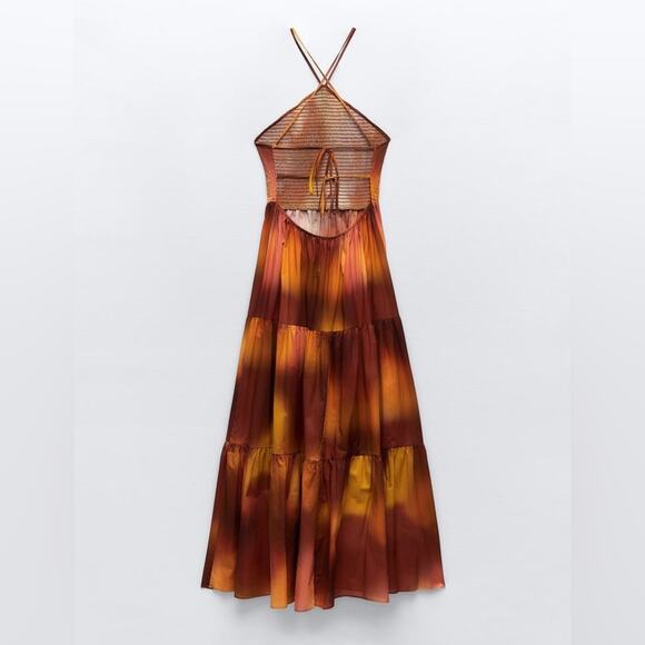 ZARA BLOGGER FAVORITE TIE DYE PRINTED DRESS - Picture 6 of 9